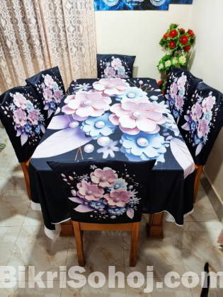 অরিজিনাল 3D ডাইনিং টেবিল ও চেয়ার কাভার সেট